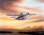 "Sunset Approach" - Sam Lyons - Grumman Goose Aviation Art